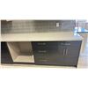 Image 2 : GREY FINISH WITH WHITE STONE COUNTER TOP 2 PCS. KITCHEN CABINET SET
