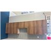 Image 1 : NATURAL LIGHT BROWN WOOD FINISH 2 PCS. UPPER KITCHEN CABINET SET