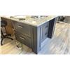 Image 2 : CAMBRIA GREY WITH WHITE & GREY STONE TOP LARGE KITCHEN ISLAND CABINET
