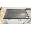 Image 3 : WHITE WITH GREY LAMINATE COUNTER TOP BATHROOM VANITY CABINET