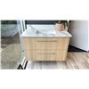 Image 1 : LIGHT WOODEN 2 DRAWER GRANITE COUNTERTOP 39"W X 23"D X 29"H VANITY WITH A GEMINI BATHROOM SINK