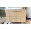 Image 2 : LIGHT WOODEN 2 DRAWER GRANITE COUNTERTOP 39"W X 23"D X 29"H VANITY WITH A GEMINI BATHROOM SINK