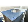 Image 3 : *LD* WHITE WITH STONE LOOK COUNTERTOP 2 DRAWER BATHROOM VANITY CABINET WITH OVAL LAVATORY SINK -
