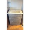 Image 1 : GREY WOOD GRAIN LOOK FINISH 2 DRAWER BATHROOM VANITY CABINET WITH RECTANGULAR LAVATORY SINK -