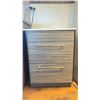 Image 2 : GREY WOOD GRAIN LOOK FINISH 2 DRAWER BATHROOM VANITY CABINET WITH RECTANGULAR LAVATORY SINK -