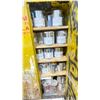Image 2 : YELLOW METAL 45 GALLON 2 DOOR FLAMMABLE LIQUID STORAGE CABINET WITH CHEMICAL CONTENTS