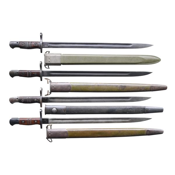 FOUR US WWI MODEL 1917 BAYONETS.