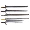 Image 1 : INTERESTING GROUP OF 5 FRENCH MILITARY BAYONETS.
