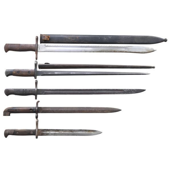 5 ASSORTED MILITARY BAYONETS.