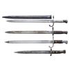 Image 2 : GROUP OF 4 VINTAGE AND ANTIQUE MILITARY BAYONETS.