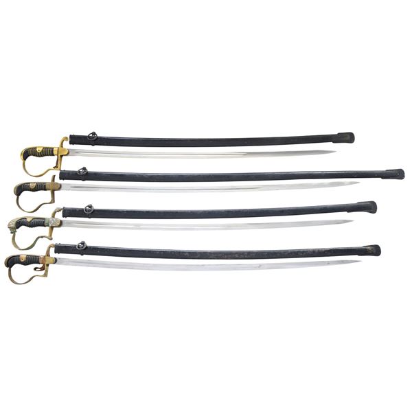 4 IMPERIAL GERMAN OFFICER'S SWORDS.