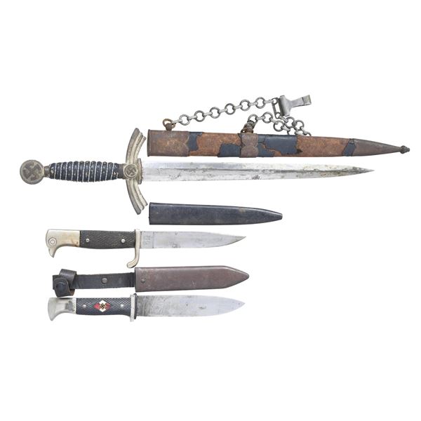 3 WWII ERA GERMAN EDGED WEAPONS.