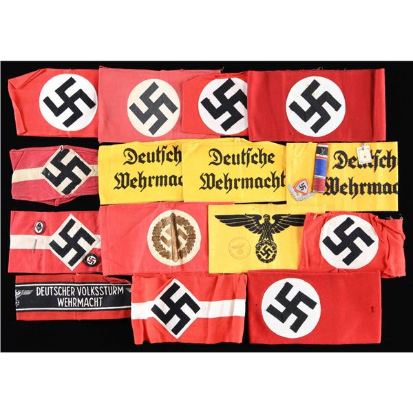 15 WWII GERMAN ARMBANDS.