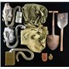 Image 2 : US GAS MASKS, ENTRENCHING TOOLS, & COMPASS.