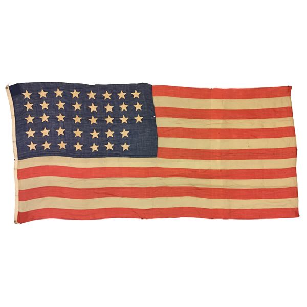 LARGE EARLY 38-STAR US FLAG.