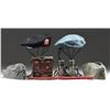 Image 1 : MILITARY CAPS, A PAIR OF BINOCULARS, AND MORE.