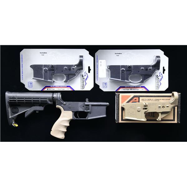 LOT OF 4 ASSORTED AR-15 RECEIVERS.