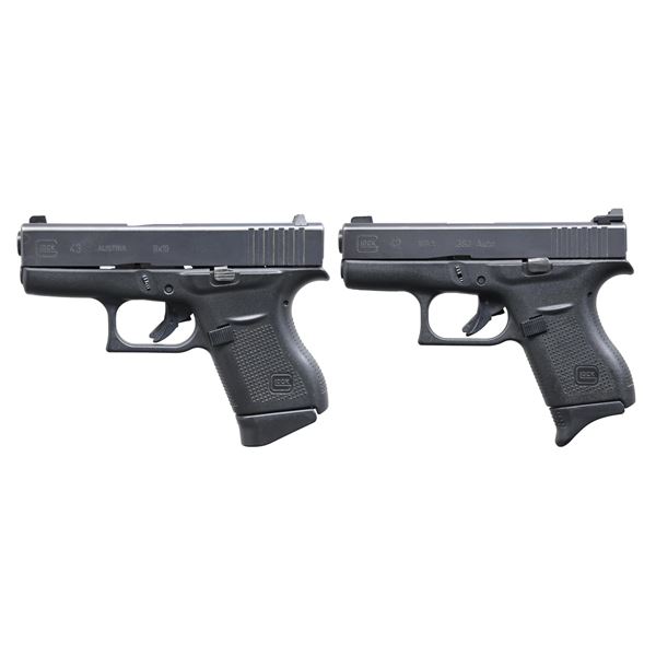 TWO GLOCK SEMI-AUTOMATIC PISTOLS.
