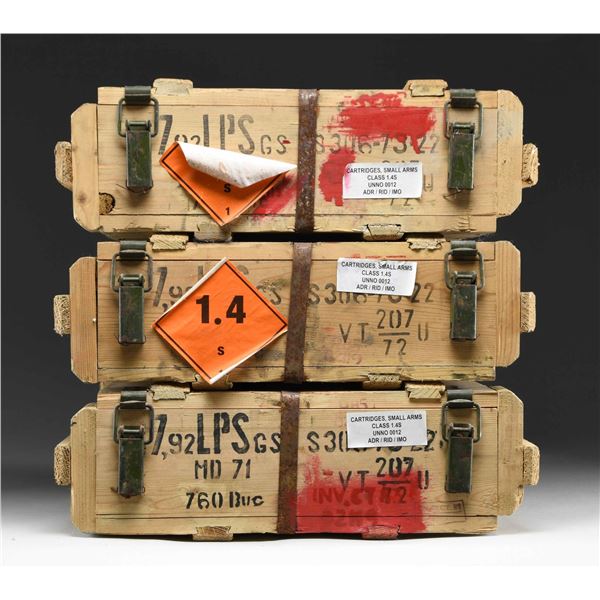3 SEALED CRATES OF 760 ROUNDS OF