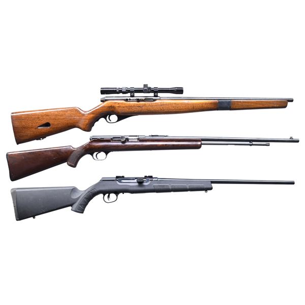 LOT OF THREE RIMFIRE SEMI AUTO RIFLES.
