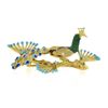 Image 6 : Vintage 18k Yellow Gold Multi Color Enamel Peacock Bird on Branch Pin Brooch