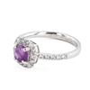 Image 2 : 0.98 ctw UNHEATED Pink Purple KASHMIR Sapphire and 0.44 ctw Diamond Platinum Rin