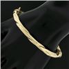 Image 1 : Italian 14K Gold 7" 5.6mm Simple Twisted Polished Hinged Open Bangle Bracelet