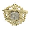 Image 1 : Vintage 14k Gold Star of David &Torah w/ Scroll Floral Frame Wreat Pin Brooch
