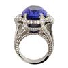 Image 4 : 16.38 ctw Tanzanite and 3.30 ctw Diamond Ring - Platinum