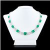 Image 1 : 49.17 ctw Emerald and 5.44 ctw Diamond Platinum Necklace