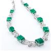 Image 3 : 49.17 ctw Emerald and 5.44 ctw Diamond Platinum Necklace