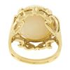 Image 6 : Vintage 14K Yellow Gold Large 14.8mm Mabe Pearl Open Work w/ Grooved Band Ring