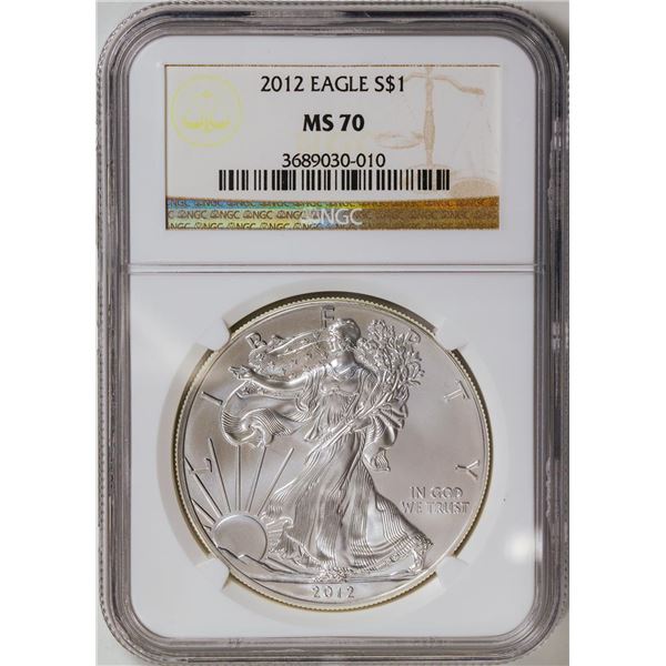 2012 American Silver Eagle.999 Fine Silver Dollar Coin NGC MS70