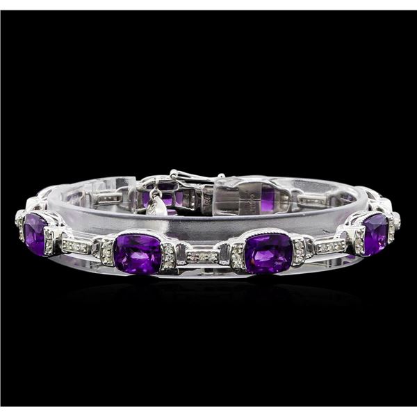Crayola 20.00 ctw Amethyst and White Sapphire Bracelet -.925 Silver