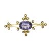 Image 1 : Vintage Victorian Revival 14K Yellow Gold Oval Amethyst & Seed Pearl Pin Brooch