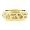 Image 4 : Vintage 14K Gold .28 ctw Round Pave Diamond Wide Nugget Finish Solitaire Band Ri
