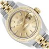 Image 1 : Rolex Ladies 18K Gold And Steel Champagne Index Hidden Clasp Datejust 26MM