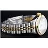Image 3 : Rolex Ladies Quickset Two Tone White Diamond And Emerald Datejust Wristwatch