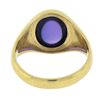 Image 3 : Vintage British 9K Gold Oval Cabochon Amethyst Solitaire Polished Pinky Ring