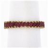 Image 1 : Vintage 14k Yellow Gold 3 ctw Marquise Prong Ruby Eternity Stackable Band Ring