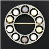 Image 2 : Antique Belle Epoque Platinum Multi Color Pearl Diamond Wreath Circle Pin Brooch