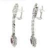 Image 4 : Vintage 14k Gold GIA Burma NO HEAT Ruby Diamond Flower Dangle Statement Earrings