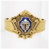 Image 1 : Antique Victorian 18K Gold Diamond & Ruby Enamel Repousse Work Bangle Bracelet