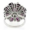 Image 2 : Vintage 18K White Gold 7 ctw Ruby & Baguette Diamond Tiered Cluster Cocktail Rin