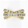 Image 1 : French 18k Gold Cubic Zirconia Channel Rolling Trinity Crossover Three Band Ring