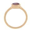 Image 8 : NEW 14k Rose Gold 1.01 ctw Oval GIA NO HEAT Pink Sapphire Bezel Set Solitaire Ri