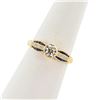 Image 1 : 0.51 ctw K COLOR SI2 CLARITY CENTER Diamond and 0.41 ctw Blue Sapphire 14K Yello