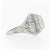 Image 5 : Vintage Platinum 1.21 ctw GIA Old European Diamond Dome Filigree Engagement Ring