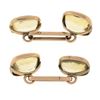 Image 3 : Mens Antique 10K Yellow Gold Dual Sided Bezel Cushion Lemon Quartz Cuff Links