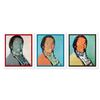 Image 1 : American Indian Series 3 Piece Set (Red Blue & Black) by Warhol (1928-1987)